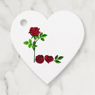 LOVE - Heart Gift Label - Handgeschilderd Roos Des