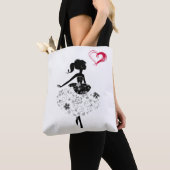 Love Heart Girl Canvas tas (Dichtbij)