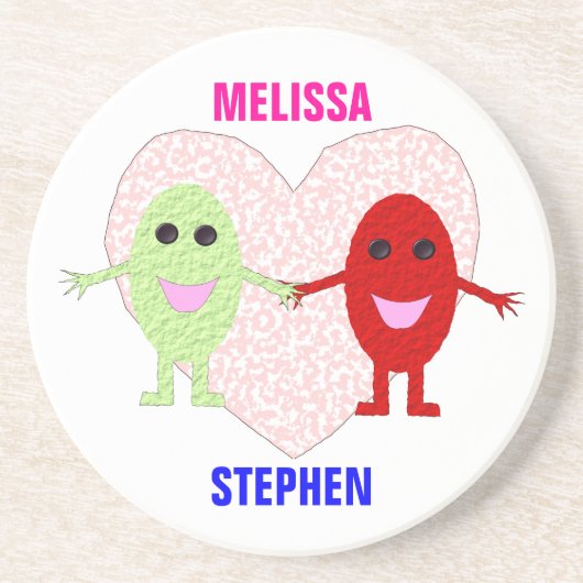Love Heart Grapes Custom Onderzetters (Voorkant)