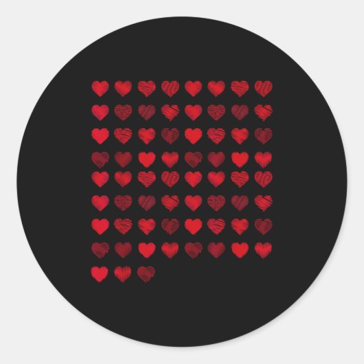 Love Heart Graphic 67 Hearts Pattern 67 Valentines Ronde Sticker (Voorkant)