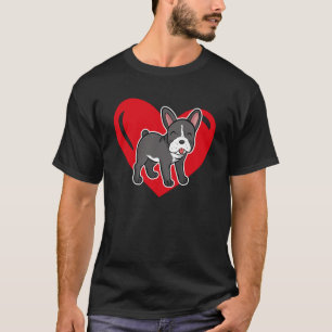 Love Heart Graphic Valentijnsdag French Bulldog T-shirt