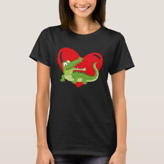 Love Heart Graphic Valentine's Day Alligators Boys T-shirt
