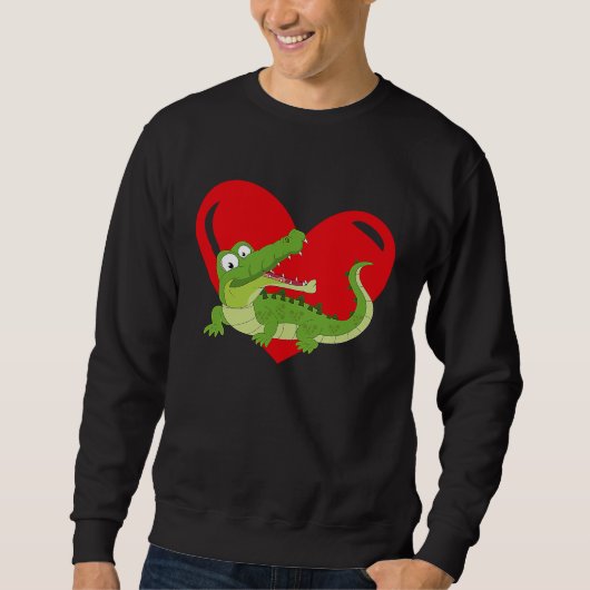Love Heart Graphic Valentine's Day Alligators Boys Trui (Voorkant)