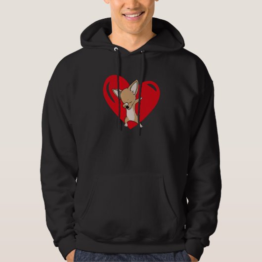 Love Heart Graphic Valentine's Day Chihuahua Boys  Hoodie (Voorkant)