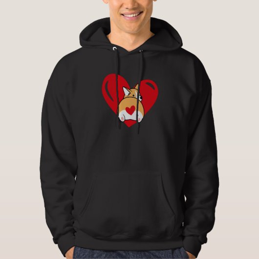 Love Heart Graphic Valentine's Day Corgis Boys Kid Hoodie (Voorkant)