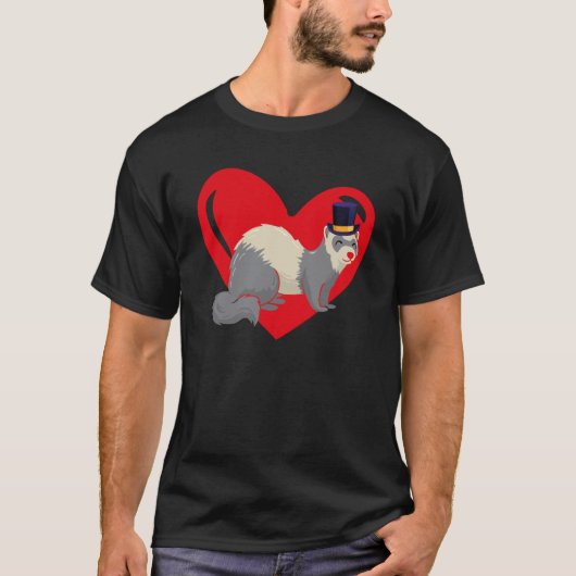 Love Heart Graphic Valentine's Day Ferrets Boys Ki T-shirt (Voorkant)