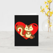 Love Heart Graphic Valentines Day Squirrel Boys K  Kaart (Gele Bloem)