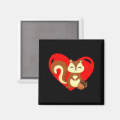 Love Heart Graphic Valentines Day Squirrel Boys K  Magneet (Voorkant / Achterkant)