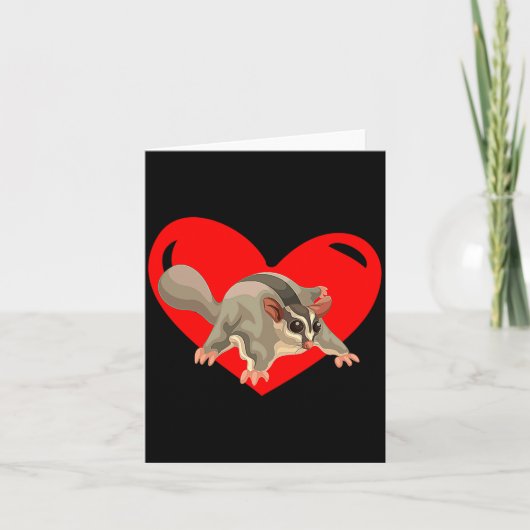 Love Heart Graphic Valentines Day Sugar Glider Bo Kaart (Voorkant)