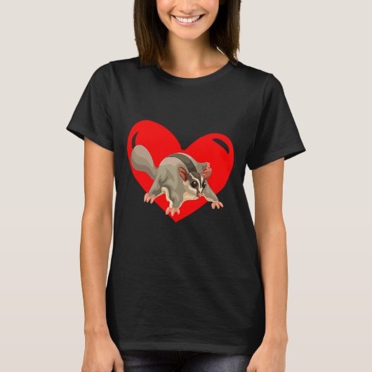 Love Heart Graphic Valentines Day Sugar Glider Bo  T-shirt (Voorkant)
