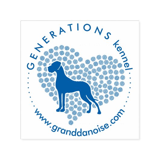 Love Heart Great Dane Stamps Zelfinktende Stempel (Design)