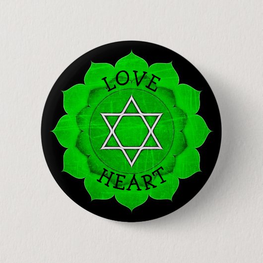 LOVE HEART GREEN Chi Chakra Button (Voorkant)