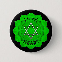 LOVE HEART GREEN Chi Chakra Button