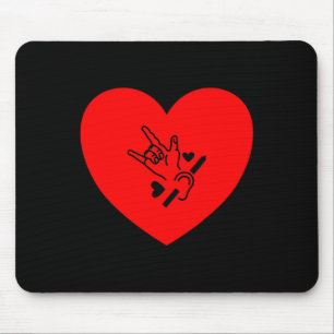 Love Heart Hand-gebarentaal gehoorverlies Muismat