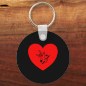 Love Heart Hand-gebarentaal gehoorverlies Sleutelhanger (Voorkant)
