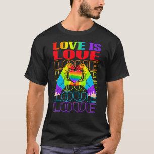Love Heart Hand Sign Pride LGBT Rights Mon T-shirt