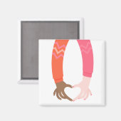 Love Heart Hands Inspirerend kunst Magneet (Voorkant / Achterkant)