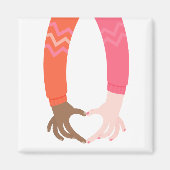 Love Heart Hands Inspirerend kunst Magneet (Voorkant)