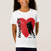 Love Heart Hockey Girls T-shirt (Voorkant)