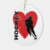 Love Heart Hockey Keramisch Ornament (Links)