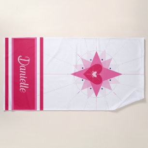 Love Heart Illustration Beach Towel Strandlaken
