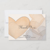 Love Heart Ivory Script Wedding Bedankkaart (Voorkant)
