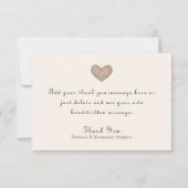 Love Heart Ivory Script Wedding Bedankkaart (Achterkant)