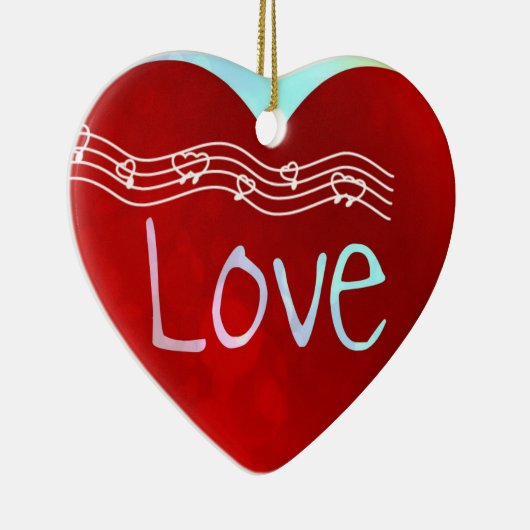 Love Heart Keramisch Ornament (Rechts)