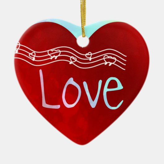 Love Heart Keramisch Ornament (Voorkant)