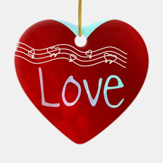 Love Heart Keramisch Ornament (Achterkant)