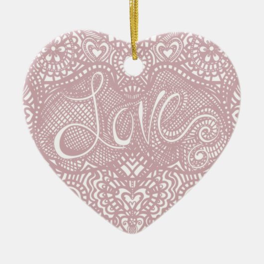 Love Heart Keramisch Ornament (Voorkant)