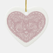 Love Heart Keramisch Ornament (Achterkant)