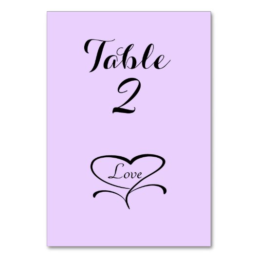Love Heart Lavendar Table Kaarten (Achterkant)
