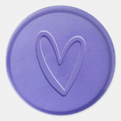 Love Heart Lavender Wax Seal Sticker (Voorkant)
