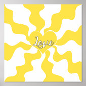 Love Heart - Lemon Yellow and White Folie Afdrukken (Voorkant)