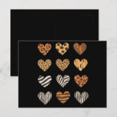 Love Heart Leopard Schattigee Valentijnsdag Briefkaart (Voorkant / Achterkant)