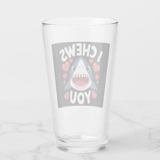 Love Heart Leopard Schattigee Valentijnsdag Glas (Achterkant)