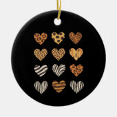 Love Heart Leopard Schattigee Valentijnsdag Keramisch Ornament (Voorkant)