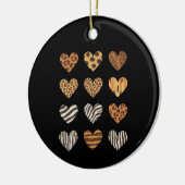 Love Heart Leopard Schattigee Valentijnsdag Keramisch Ornament (Links)