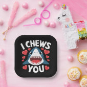 Love Heart Leopard Schattigee Valentijnsdag Papieren Bordje (Feest)