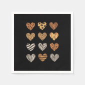 Love Heart Leopard Schattigee Valentijnsdag Servet (Voorkant)