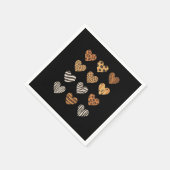 Love Heart Leopard Schattigee Valentijnsdag Servet (Hoek)
