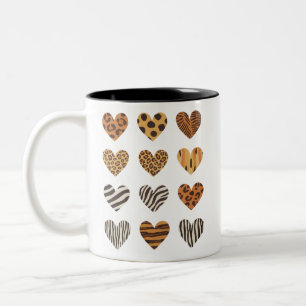 Love Heart Leopard Schattigee Valentijnsdag Tweekleurige Koffiemok