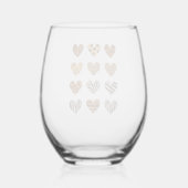 Love Heart Leopard Schattigee Valentijnsdag Wijnglas Zonder Voet (Voorkant)