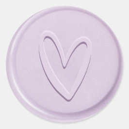 Love Heart Lila Wax Seal Sticker