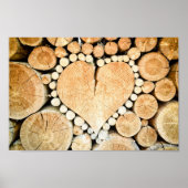 Love Heart Log Firewood Poster (Voorkant)