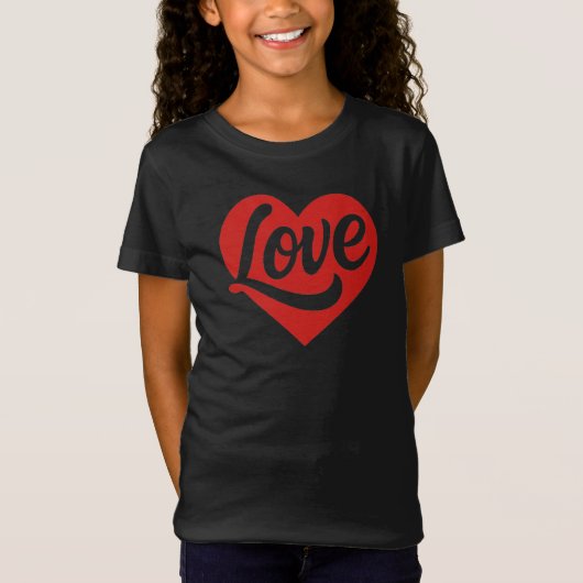 Love Heart Logo – Red Romantic Symbol T-shirt (Voorkant)