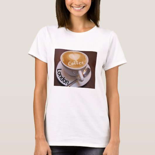 Love Heart London Cappuccino Coffee Cup Mok Tshirt (Voorkant)
