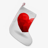 Love heart low poly valentine kleine kerstsok (Voorkant (Hangend))