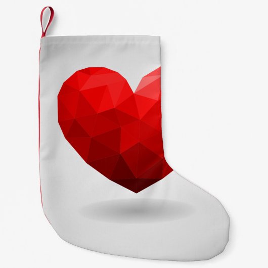 Love heart low poly valentine kleine kerstsok (Voorkant)
